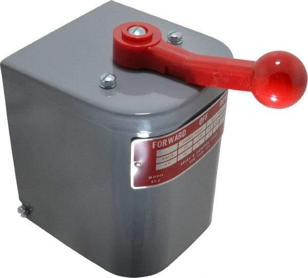 Made in USA - 230 VAC/VDC, 550 VAC Input Volt, Maintained (MA), Enclosed Drum Switch - 5 Inch Wide x 3-1/2 Inch Deep x 5-1/2 Inch High - Exact Tool & Supply