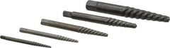 Cleveland - 5 Piece Spiral Flute Screw Extractor Set - Screw Range 3/16 to 3/4" - Exact Tool & Supply