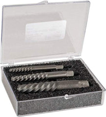Cleveland - 3 Piece Spiral Flute Screw Extractor Set - Screw Range 25/32 to 1-7/8" - Exact Tool & Supply