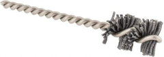 Made in USA - 5/8" Diam Helical Nylon Tube Brush - 0.04" Filament Diam, 1" Brush Length, 3-1/2" OAL, 0.162" Diam Stainless Steel Shank - Exact Tool & Supply
