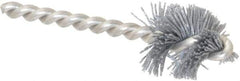 Made in USA - 1" Diam Helical Nylon Tube Brush - 0.022" Filament Diam, 1" Brush Length, 3-1/2" OAL, 1/4" Diam Stainless Steel Shank - Exact Tool & Supply