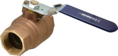 NIBCO - 1-1/2" Pipe, Full Port, Bronze Standard Ball Valve - 2 Piece, Inline - One Way Flow, FNPT x FNPT Ends, Locking Lever Handle, 600 WOG, 150 WSP - Exact Tool & Supply