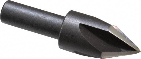 Cleveland - 5/8" Head Diam, 3/8" Shank Diam, 4 Flute 60° High Speed Steel Countersink - Oxide Finish, 2-3/32" OAL, Single End, Straight Shank, Right Hand Cut - Exact Tool & Supply