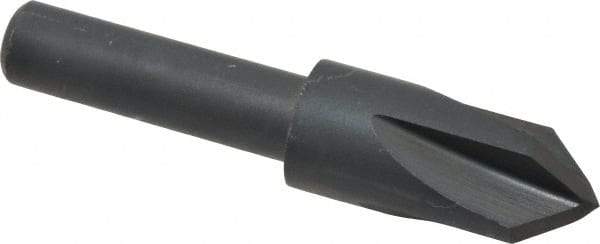 Cleveland - 3/8" Head Diam, 1/4" Shank Diam, 4 Flute 82° High Speed Steel Countersink - Oxide Finish, 1.656" OAL, Single End, Straight Shank, Right Hand Cut - Exact Tool & Supply