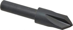 Cleveland - 3/8" Head Diam, 1/4" Shank Diam, 4 Flute 82° High Speed Steel Countersink - Oxide Finish, 1.656" OAL, Single End, Straight Shank, Right Hand Cut - Exact Tool & Supply