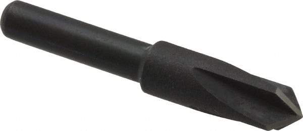 Cleveland - 1/4" Head Diam, 3/16" Shank Diam, 4 Flute 90° High Speed Steel Countersink - Oxide Finish, 1-7/16" OAL, Single End, Straight Shank, Right Hand Cut - Exact Tool & Supply