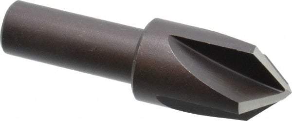 Cleveland - 3/4" Head Diam, 1/2" Shank Diam, 4 Flute 90° High Speed Steel Countersink - Oxide Finish, 2-13/32" OAL, Single End, Straight Shank, Right Hand Cut - Exact Tool & Supply