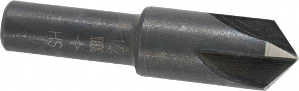 Cleveland - 1/2" Head Diam, 3/8" Shank Diam, 4 Flute 100° High Speed Steel Countersink - Oxide Finish, 1-27/32" OAL, Single End, Straight Shank, Right Hand Cut - Exact Tool & Supply