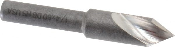 Cleveland - 1/4" Head Diam, 3/16" Shank Diam, 1 Flute 60° High Speed Steel Countersink - Exact Tool & Supply