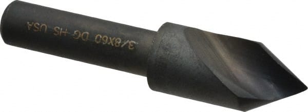 Cleveland - 3/8" Head Diam, 1/4" Shank Diam, 1 Flute 60° High Speed Steel Countersink - Exact Tool & Supply