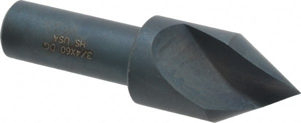 Cleveland - 3/4" Head Diam, 1/2" Shank Diam, 1 Flute 60° High Speed Steel Countersink - Exact Tool & Supply