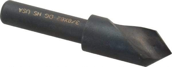Cleveland - 3/8" Head Diam, 1/4" Shank Diam, 1 Flute 82° High Speed Steel Countersink - Oxide Finish, 1-21/32" OAL, Single End, Straight Shank, Right Hand Cut - Exact Tool & Supply