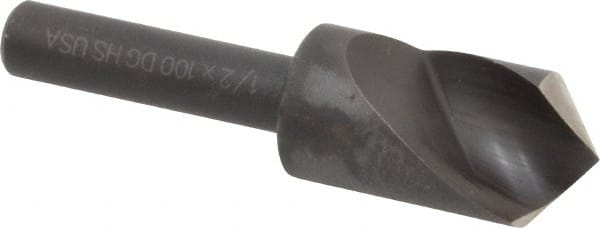 Cleveland - 1/2" Head Diam, 1/4" Shank Diam, 1 Flute 100° High Speed Steel Countersink - Exact Tool & Supply