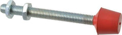 De-Sta-Co - M10 Carbon Steel Cap Tip Clamp Spindle Assembly - 95mm Thread Length, 119.89mm OAL, Flat Tip Cap, 1.02" Tip Surface Diam, Use with Toggle Clamps - Exact Tool & Supply