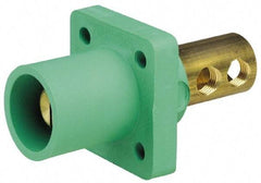 Leviton - 3R NEMA Rated, 600 Volt, 400 Amp, 1/0 to 4/0 AWG, Male, Double Set Screw, Panel Receptacle - 4-1/2 Inch Long, White - Exact Tool & Supply
