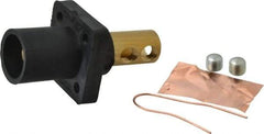 Leviton - 3R NEMA Rated, 600 Volt, 400 Amp, 1/0 to 4/0 AWG, Male, Double Set Screw, Panel Receptacle - 4-1/2 Inch Long, Black - Exact Tool & Supply
