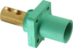 Leviton - 3R NEMA Rated, 600 Volt, 400 Amp, 1/0 to 4/0 AWG, Male, Double Set Screw, Panel Receptacle - 4-1/2 Inch Long, Green - Exact Tool & Supply