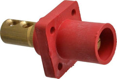 Leviton - 3R NEMA Rated, 600 Volt, 400 Amp, 1/0 to 4/0 AWG, Male, Double Set Screw, Panel Receptacle - 4-1/2 Inch Long, Red - Exact Tool & Supply