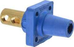 Leviton - 3R NEMA Rated, 600 Volt, 400 Amp, 1/0 to 4/0 AWG, Female, Double Set Screw, Panel Receptacle - 4-1/2 Inch Long, Blue - Exact Tool & Supply