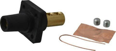 Leviton - 3R NEMA Rated, 600 Volt, 400 Amp, 1/0 to 4/0 AWG, Female, Double Set Screw, Panel Receptacle - 4-1/2 Inch Long, Black - Exact Tool & Supply