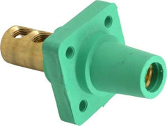 Leviton - 3R NEMA Rated, 600 Volt, 400 Amp, 1/0 to 4/0 AWG, Female, Double Set Screw, Panel Receptacle - 4-1/2 Inch Long, Green - Exact Tool & Supply