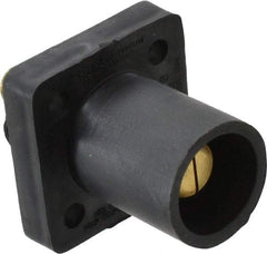 Leviton - 3R NEMA Rated, 600 Volt, 400 Amp, 2 to 4/0 AWG, Male, Threaded Stud, Panel Receptacle - 2.72 Inch Long, Black - Exact Tool & Supply