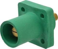 Leviton - 3R NEMA Rated, 600 Volt, 400 Amp, 2 to 4/0 AWG, Male, Threaded Stud, Panel Receptacle - 2.72 Inch Long, Green - Exact Tool & Supply