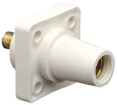 Leviton - 3R NEMA Rated, 600 Volt, 400 Amp, 2 to 4/0 AWG, Female, Threaded Stud, Panel Receptacle - 3.56 Inch Long, Red - Exact Tool & Supply