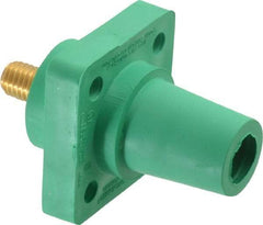 Leviton - 3R NEMA Rated, 600 Volt, 400 Amp, 2 to 4/0 AWG, Female, Threaded Stud, Panel Receptacle - 3.56 Inch Long, Green - Exact Tool & Supply