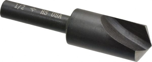 Cleveland - 1/2" Head Diam, 1/4" Shank Diam, 1 Flute 120° High Speed Steel Countersink - Exact Tool & Supply