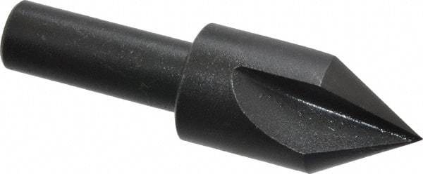 Cleveland - 5/8" Head Diam, 3/8" Shank Diam, 3 Flute 60° High Speed Steel Countersink - Oxide Finish, 2-3/32" OAL, Single End, Straight Shank, Right Hand Cut - Exact Tool & Supply