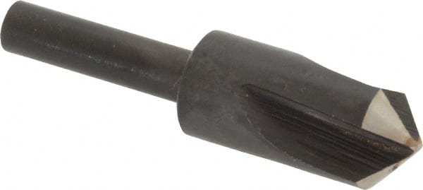 Cleveland - 1/2" Head Diam, 1/4" Shank Diam, 3 Flute 100° High Speed Steel Countersink - Exact Tool & Supply