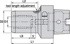 Kennametal - HSK63C Taper Shank, 12mm Hole Diam, Hydraulic Tool Holder/Chuck - 31.6mm Nose Diam, 75mm Projection, 36mm Clamp Depth, 15,000 RPM, Through Coolant - Exact Tool & Supply