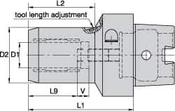 Kennametal - HSK40C Taper Shank, 12mm Hole Diam, Hydraulic Tool Holder/Chuck - 31.6mm Nose Diam, 70mm Projection, 36mm Clamp Depth, 15,000 RPM, Through Coolant - Exact Tool & Supply