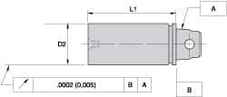 Kennametal - 1.26 Inch Nose Diameter, KM32 Tool Holder Gage Bar - 3.547 Inch Long, 2.76 Inch Projection, 2.49 Inch Test Length - Exact Tool & Supply