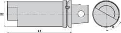Kennametal - 1.969 Inch Nose Diameter, KM63XMZ Tool Holder Gage Bar - 9.445 Inch Long, 7.87 Inch Projection, 7 Inch Test Length - Exact Tool & Supply