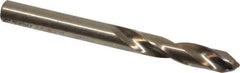 Cleveland - 0.238" 135° Spiral Flute Cobalt Screw Machine Drill Bit - Oxide/Gold Finish, Right Hand Cut, 1-3/8" Flute Length, 2-1/2" OAL, Split Point, Straight Shank - Exact Tool & Supply