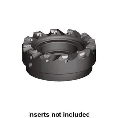 Kennametal - 10 Inserts, 125mm Cut Diam, 40mm Arbor Diam, 1mm Max Depth of Cut, Indexable Square-Shoulder Face Mill - 0/90° Lead Angle, 63mm High, MDHX 1004.. Insert Compatibility, Series Fix-Perfect - Exact Tool & Supply
