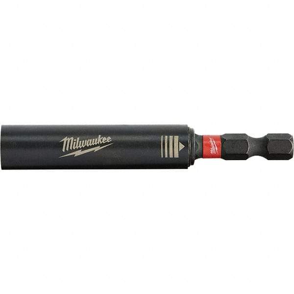 Milwaukee Tool - 1/4" Screwdriver Duty Magnetic Steel Drive Guide - 1/4" Drive, 6" OAL, 0.45" Socket Nose Diam - Exact Tool & Supply