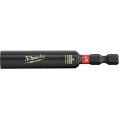 Milwaukee Tool - 1/4" Screwdriver Duty Magnetic Steel Drive Guide - 1/4" Drive, 6" OAL, 0.45" Socket Nose Diam - Exact Tool & Supply