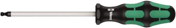 Wera - 4mm Hex Ball End Driver - 4" Bade Length, Ergonomic Cushion Grip Handle, 198mm OAL - Exact Tool & Supply