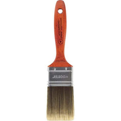 Wooster Brush - 2" Flat Nylon/Polyester Varnish Brush - 2-11/16" Bristle Length, 5-1/2" Wood Beavertail Handle - Exact Tool & Supply