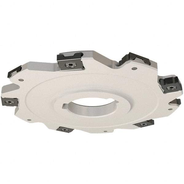 Iscar - Arbor Hole Connection, 0.157" Cutting Width, 36mm Depth of Cut, 125mm Cutter Diam, 32mm Hole Diam, 16 Tooth Indexable Slotting Cutter - SDN Toolholder, LNET Insert, Right Hand Cutting Direction - Exact Tool & Supply