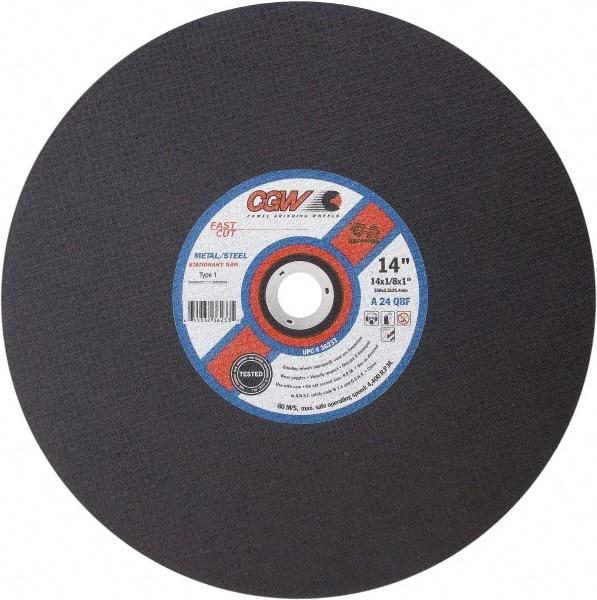 Camel Grinding Wheels - 12" 24 Grit Aluminum Oxide Cutoff Wheel - 1/8" Thick, 1" Arbor, 5,100 Max RPM - Exact Tool & Supply