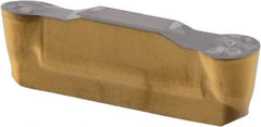 Iscar - 4020GRIP Grade IC808, 4mm Cutting Width Carbide Grooving Insert - 2mm Max Depth of Cut, Neutral, 2mm Corner Radius, TiAlN Finish - Exact Tool & Supply