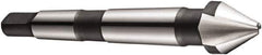 DORMER - 3 Flute 60° High Speed Steel Countersink - Bright Finish, 90mm OAL, Single End, Morse Taper Shank, Right Hand Cut - Exact Tool & Supply