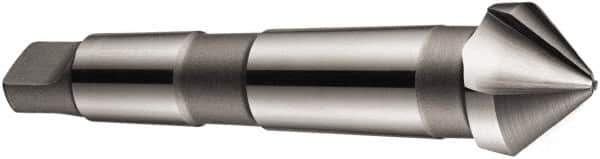 DORMER - 3 Flute 90° High Speed Steel Countersink - Bright Finish, 118mm OAL, Single End, Morse Taper Shank, Right Hand Cut - Exact Tool & Supply