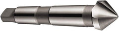 DORMER - 3 Flute 90° High Speed Steel Countersink - Bright Finish, 118mm OAL, Single End, Morse Taper Shank, Right Hand Cut - Exact Tool & Supply