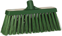 Vikan - 12" Heavy Duty Synthetic Push Broom - 2" Bristle Length, Plastic Block, European Threaded Handle Connection - Exact Tool & Supply
