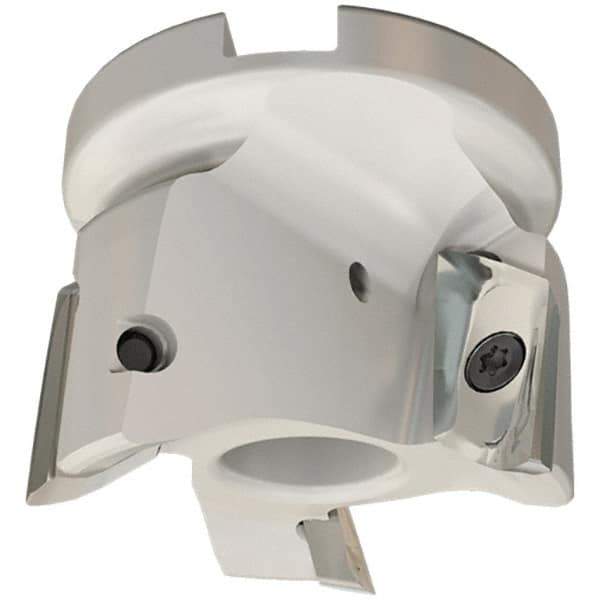 Iscar - 3 Inserts, 63mm Cut Diam, 27mm Arbor Diam, 20.5mm Max Depth of Cut, Indexable Square-Shoulder Face Mill - 0/90° Lead Angle, 50mm High, HM90 APCR 2206.. Insert Compatibility, Through Coolant, Series Helialu - Exact Tool & Supply